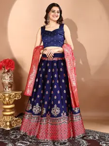 LADY SHOPI Ready to Wear Lehenga & Unstitched Blouse With Dupatta