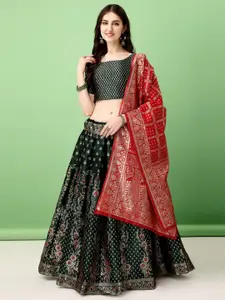 LADY SHOPI Ready to Wear Lehenga & Unstitched Blouse With Dupatta