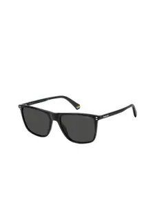 Polaroid Men UV Protected Lens Full Rim Rectangle Sunglasses