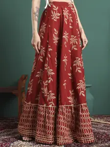 KALINI Printed Flared Maxi Skirts