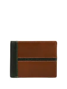 Da Milano Men Colourblocked Leather Two Fold Wallet