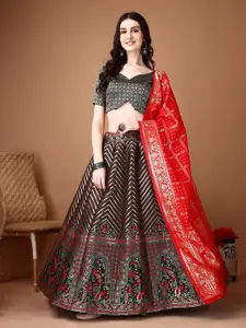 LADY SHOPI Ready to Wear Lehenga & Unstitched Blouse With Dupatta