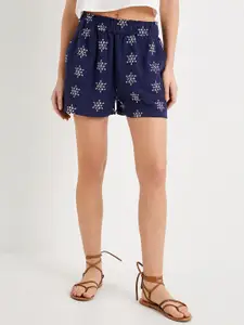 Koton Women Printed Regular Fit Cotton Shorts