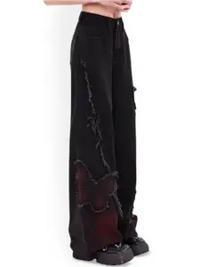 StyleCast Women Comfort Wide Leg High-Rise Mildly Distressed Stretchable Jeans