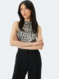 Koton Women Halter Neck Animal Print Top