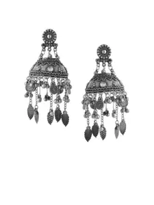 Dev Fashion Contemporary Oxidised Jhumkas Earrings