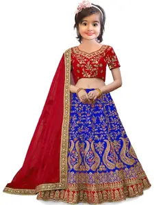 F Plus Fashion Girls Blue Lehenga Choli