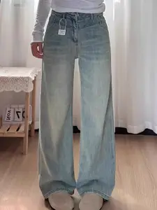 StyleCast Women Comfort Wide Leg High-Rise Light Fade Stretchable Jeans