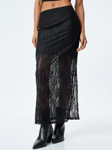 Koton Women Self-Design Straight Maxi Skirt