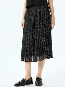 Koton Printed Straight Midi Skirt