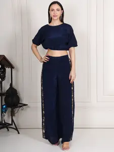 KRIDHAA FASHION BOUTIQUE
Embroidered Top & Palazzo Co-Ord Set