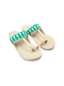 THE MADRAS TRUNK Women Kolhapuri in mint One Toe Flats
