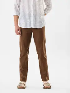 Snitch Men Brown Mid-Rise Slim Fit Trouser