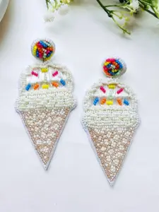 Crunchy Fashion Artificial Beaded Quirky Shaped Drop Earrings