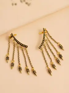 Voylla Fringes Slay In Fringe Gold Plated Quirky Ear Cuff Earrings
