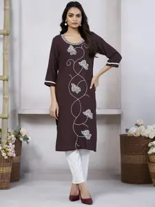 Fashion Basket Women Ethnic Motifs Embroidered Thread Work Kurta