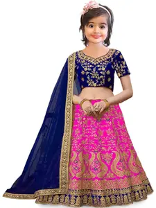 F Plus Fashion Girls Pink Lehenga Choli