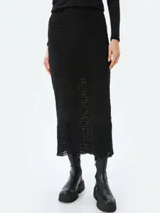 Koton Women Self Design Pencil Maxi Skirt