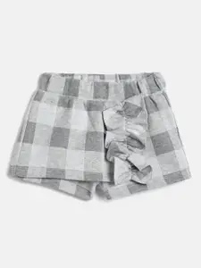 Chicco Girls Checked Mid-Rise Regular Fit Shorts