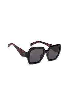 Vincent Chase Women Grey Lens & Black Square Sunglasses with