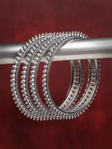 Anouk Set Of 4 German Silver Oxidised Bangles