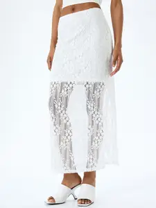 Koton Women Floral Self Designed Maxi Pencil Skirt