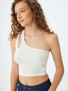 Koton One Shoulder Cotton Crop Top