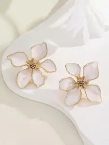 KRENOZ Gold-Plated Floral Shaped Studs