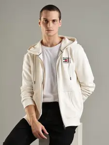 Tommy Hilfiger Europe Men Brand Logo Embroidered Hooded Sweatshirt