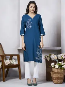 Fashion Basket Women Floral Embroidered Sequinned Kurta