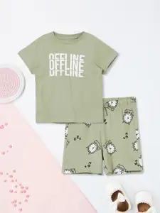 max Boys Printed Short Sleeves Pure Cotton T-shirt With Shorts