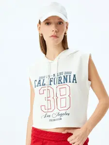 Koton Women Cotton Typography Printed Mandarin Collar Top