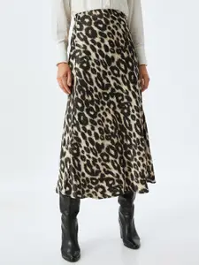 Koton Animal Skin Printed A-Line Midi Skirt