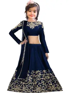F Plus Fashion Girls Blue Lehenga Choli