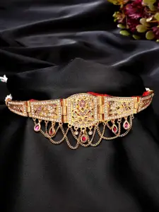 Anouk Brass Handcrafted Gold-Plated Cubic Zirconia Stone Studded Choker Necklace