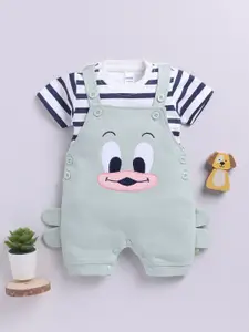 Moms Love Infant Boys Pure Cotton Applique Detail Dungaree & T-Shirt
