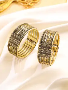 Anouk Set of 2 Gold-Plated Oxidised Bangles