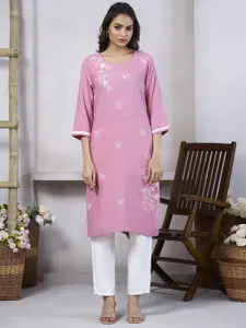 Fashion Basket Women Floral Embroidered Thread Work Kurta