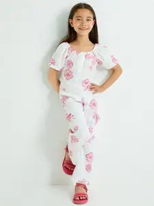 Koton Floral Print Flutter Sleeve Cotton Top