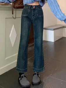 StyleCast Women Comfort Straight Fit Mid-Rise Low Distress Stretchable Regular Jeans