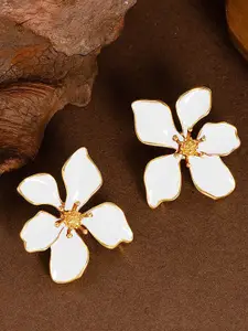 KRENOZ Gold-Plated Floral Shaped Studs