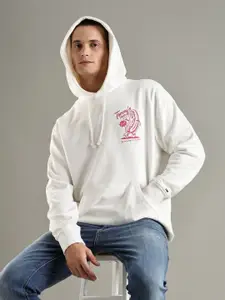 Tommy Hilfiger Europe Men Graphic Printed Hooded Cotton Pullover Sweatshirt