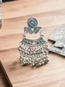 Dev Fashion Contemporary Oxidised Drop Earrings