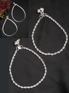 Anouk Set of 2 Silver-Plated Anklet