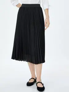 Koton Women Pleated A-Line Midi Skirt