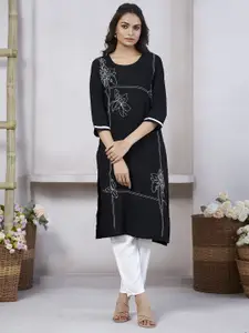 Fashion Basket Women Floral Printed Regular A-Line Thread Work Kurta