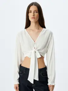 Koton Puff Sleeve Crop Top