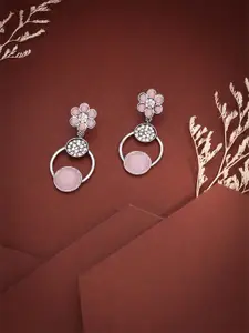 DIVASTRI Silver Plated Contemporary Drop Earrings