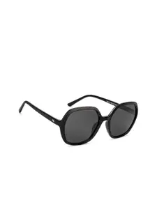 Vincent Chase Women Black Lens & Black Oversized Sunglasses with