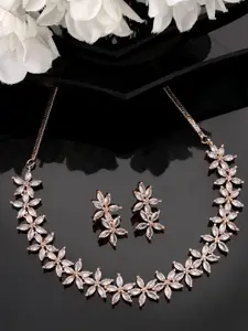 Anouk Gold-Plated Cubic Zirconia-Studded Necklace Jewellery Set